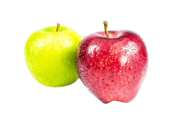 Grüner und roter Apfel — Stockfoto