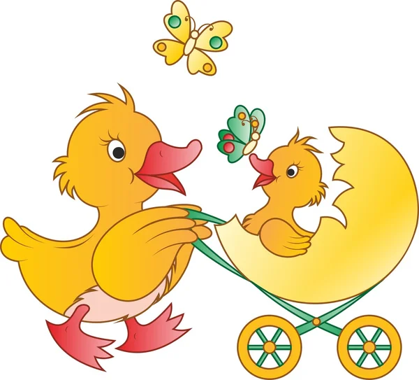 ördek yavrusu ile anne ördek