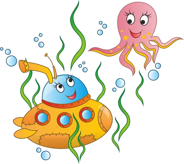 denizaltı ile ahtapot