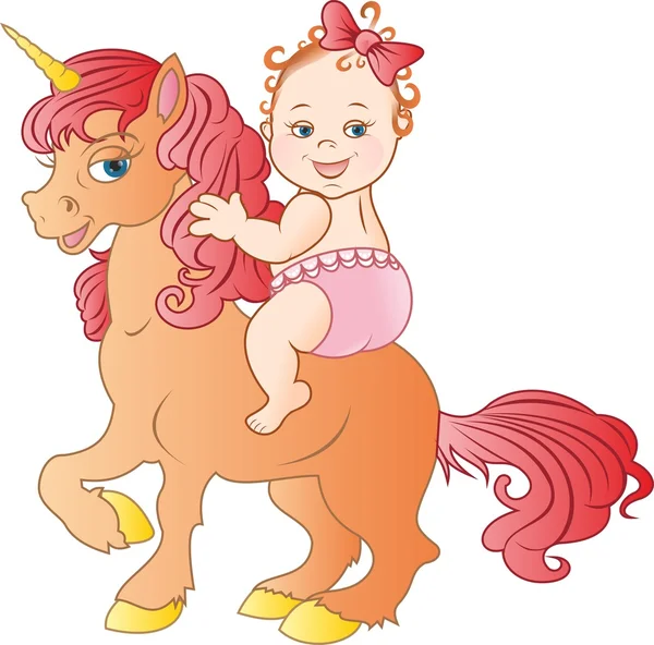 Meisje op een pony — Stockfoto