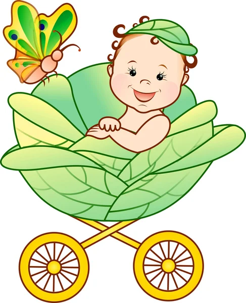 Bebê no carrinho de bebé — Fotografia de Stock