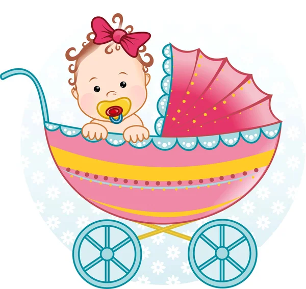Baby in een kinderwagen Stockfoto