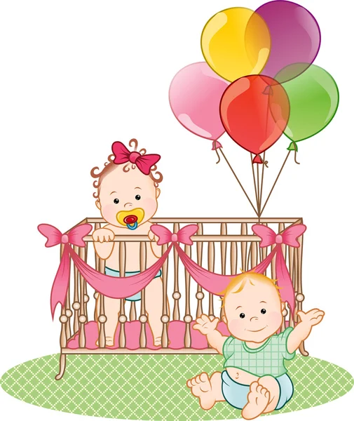 çocuklar beşik içinde