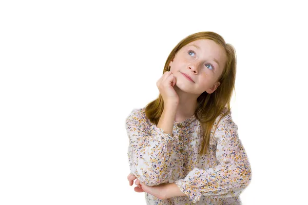 Studio portrait of the pensive girl of the teenager — Stock Photo, Image