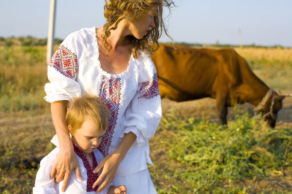 Foto di segnalazione della famiglia ucraina — Foto Stock