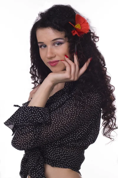 Portrait of young attractive brunette — Stock Photo, Image