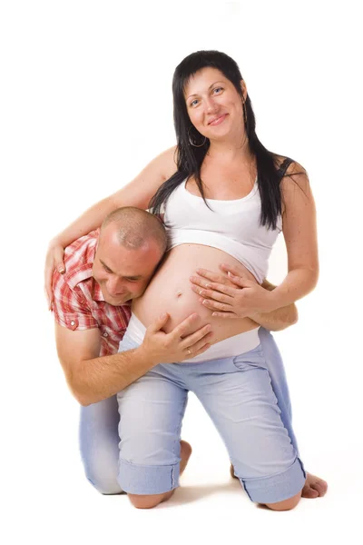 Portrait of pregnant woman with husband — Stock Photo, Image