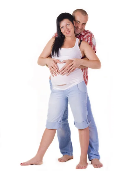 Retrato de mulher grávida com marido — Fotografia de Stock