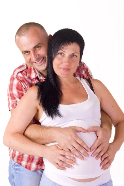 Portrait of pregnant woman with husband — Stock Photo, Image