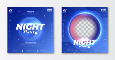 Sosyal medya paylaşımı için gece partisi şablonu