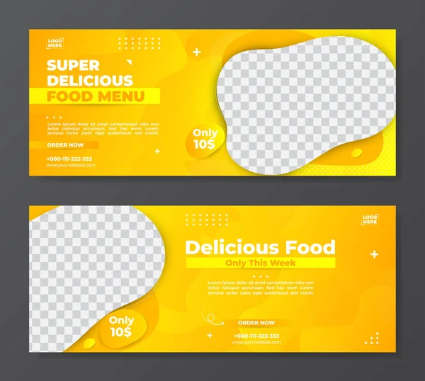 Gıda banner sıvı konsept tasarım şablonu
