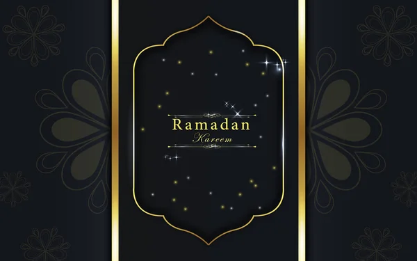 Ilustração Ramadhan Kareem Com Elemento Bonito Conceito Lanterna Fundo Escuro —  Vetores de Stock