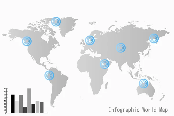 Infographic worl mapa — Stockový vektor