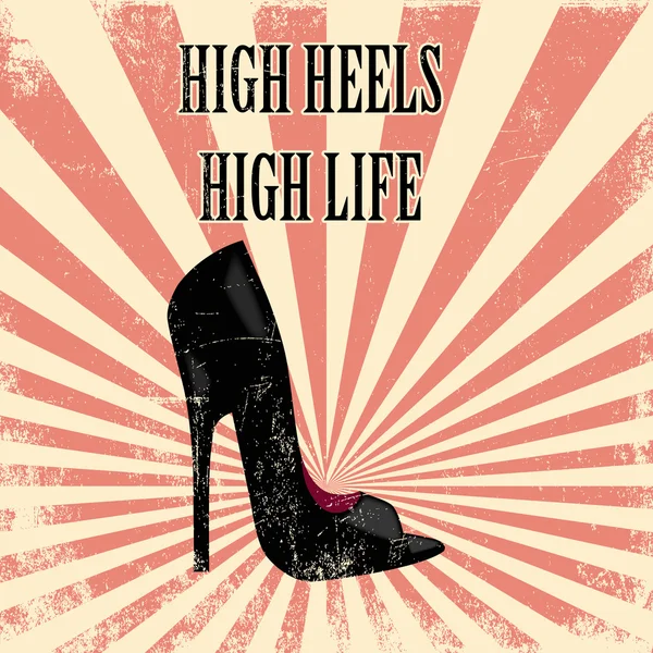 女性の高いヒールの靴 — ストックベクタ