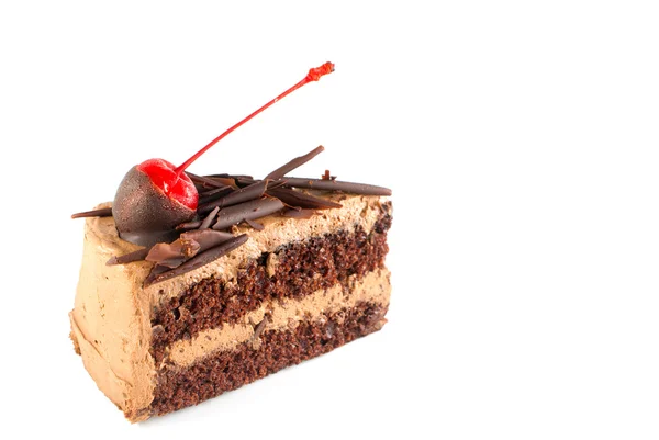 Gâteau au chocolat et joyeux sur le dessus — Photo
