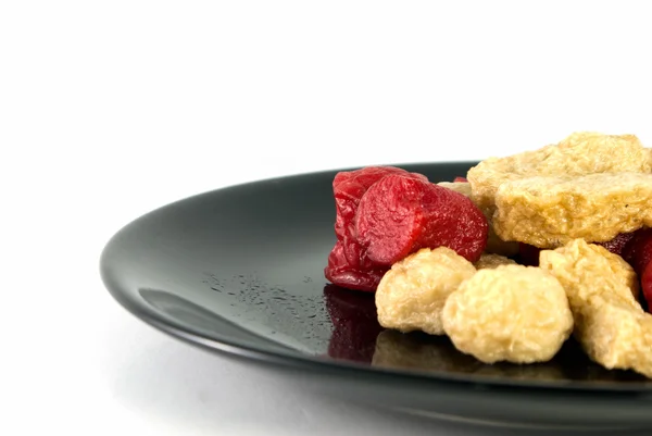 Fried sausages and fried meatballs — Stock Photo, Image