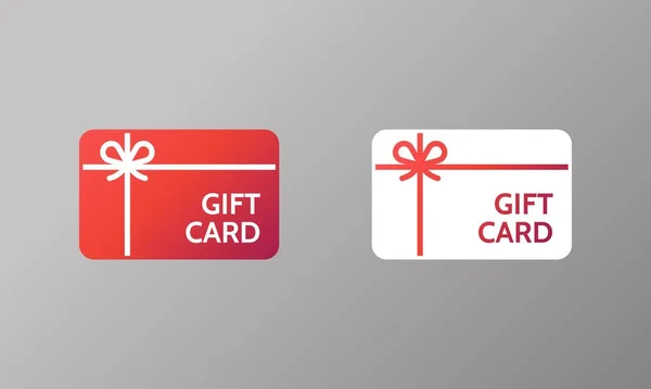 Gift card, fiocco nastro, Vendita Natale coupon icona. Illustrazione vettoriale — Vettoriale Stock