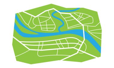 harita şehir sokağı plan vektör illüstrasyonunda