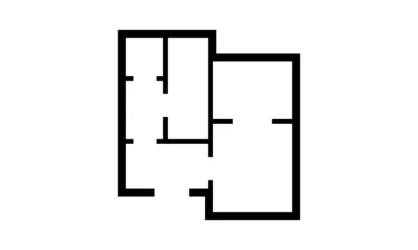 Architect huis project, Appartement kaart, plattegrond lijn pictogram ontwerp. Vector geïsoleerde illustratie — Stockvector