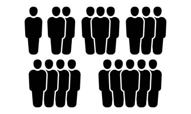 Grup, kalabalık millet, takım simgeleri hazır. Kişilerin sembolü, bilgi grafikleri tasarım elementi. İzolasyon Vektörü izole edildi