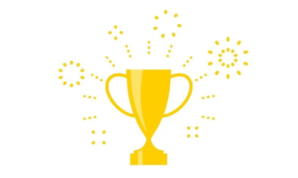 Coupe trophée, prix, champion, vainqueur vectoriel illustration plat style icône — Image vectorielle