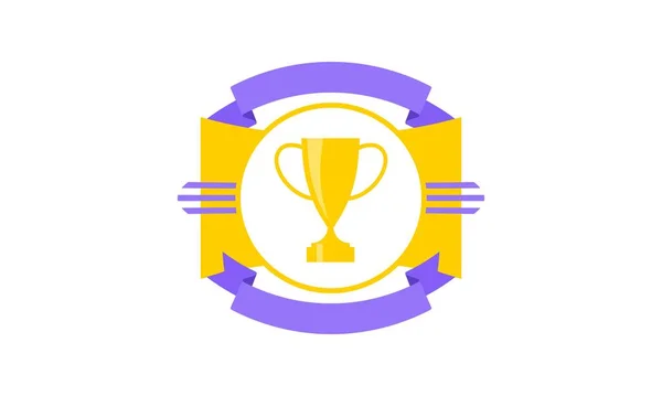 Taça do troféu, prêmio, campeão, ícone de estilo plano de ilustração vetorial vencedor — Vetor de Stock