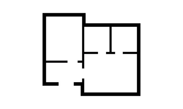 Architekt dům projekt, Apartmán mapa, půdorys řádek ikony symbol design. Izolovaná vektorová ilustrace — Stockový vektor