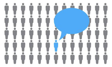 Takım ikonu, konuşma balonu. Bir grup insan sembolü. Kalabalık tabelaları. Insanlar bilgi grafikleri tasarımı, logo, uygulama, UI. Vektör illüstrasyonu izole edilmiş düz biçim