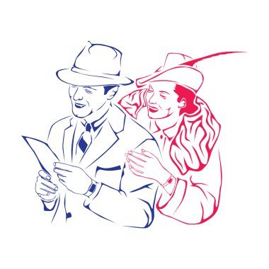 -vektör vintage kaç mektup okuma