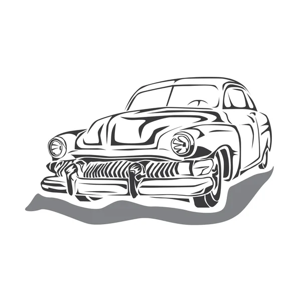 Vector - coche retro sobre fondo blanco — Archivo Imágenes Vectoriales