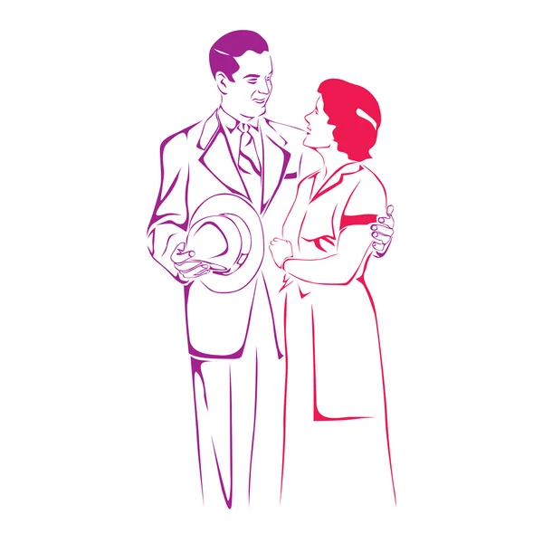 Vecteur - couple dessiné à la main — Image vectorielle