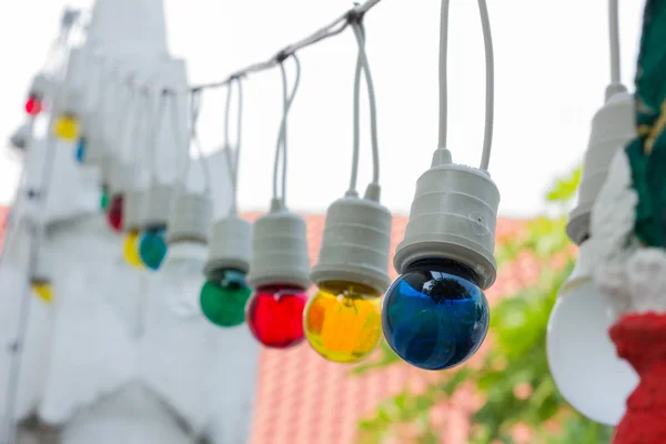 Colorful light bulbs in daylight — Stock Photo, Image