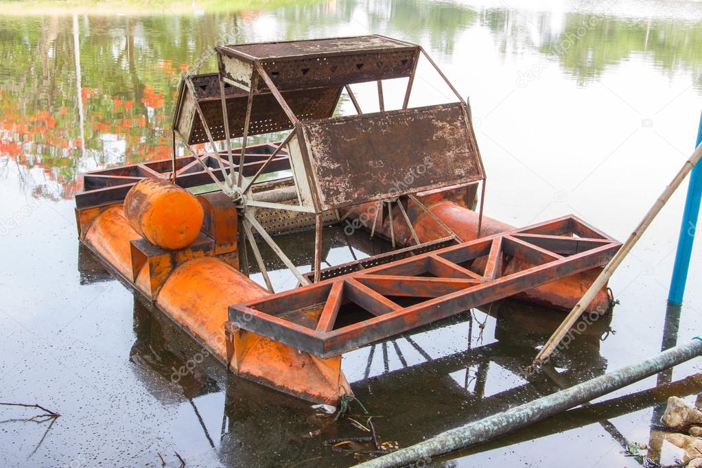 old orange wastewater Treatment machine in Thailand — Stock Photo