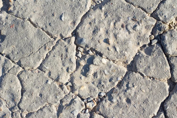 Detailed macro cracked cement road surface — Stock Photo, Image