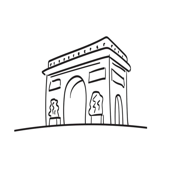 Illustrationsvektor Des Arc Triomphe Isoliert Auf Weißem Hintergrund — Stockvektor