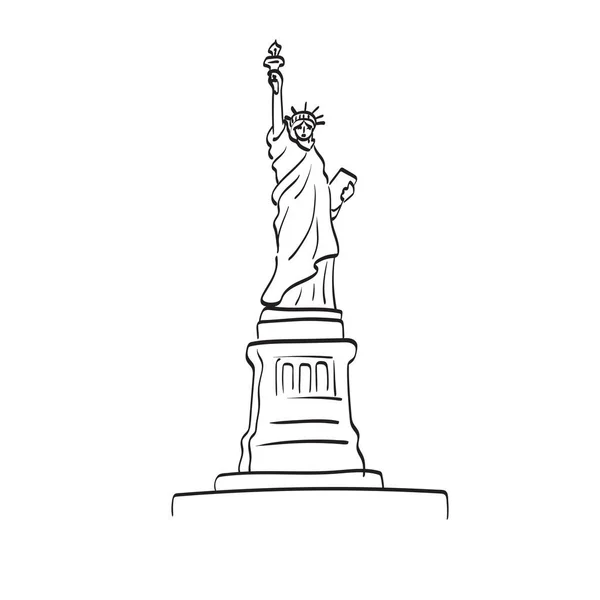 Freiheitsstatue New York Usa Illustration Vektor Isoliert Auf Weißem Hintergrund — Stockvektor