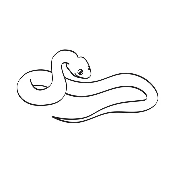 Snake Illustration Vector Hand Drawn Isolated White Background Line Art — стоковый вектор