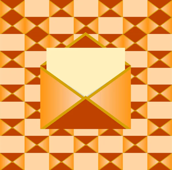 Gelber geöffneter Umschlag mit Papier — Stockvektor