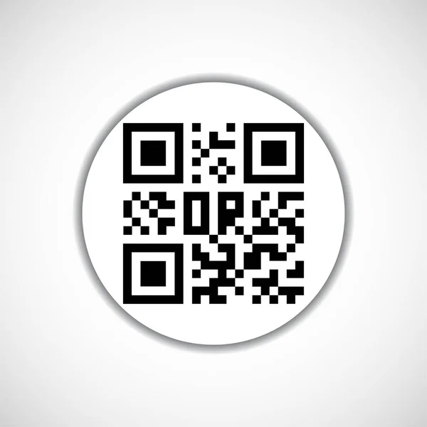 Иконка Qr-кода. Черный логотип сканирования, идентификация штрих-кода. Векторная иллюстрация — стоковый вектор