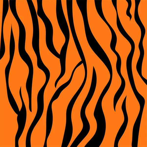 虎纹与黑色和橙色条纹。动物印刷背景为您的设计 — 图库矢量图片