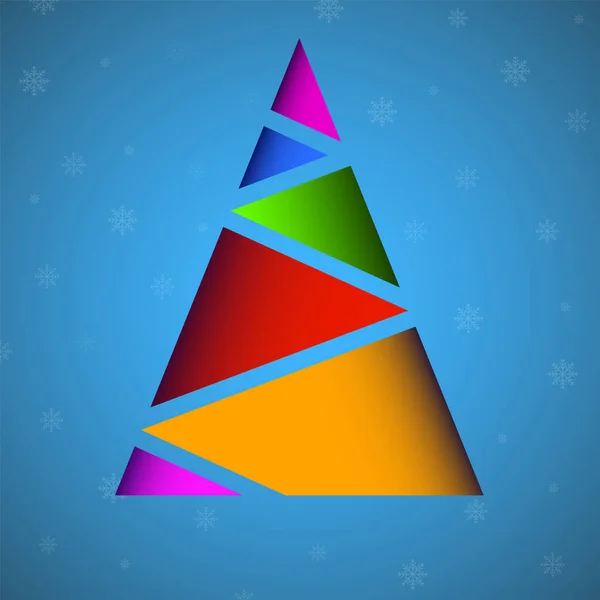 Árbol de Navidad colorido abstracto de polígonos. Estilo geométrico. Vector — Vector de stock