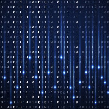 İkili kodlu teknoloji arkaplanı, matris arkaplanı, vektör illüstrasyonu 10 birim