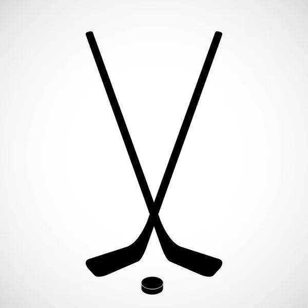Bâton Hockey Sur Glace Avec Rondelle Isolée Sur Fond Blanc — Image vectorielle