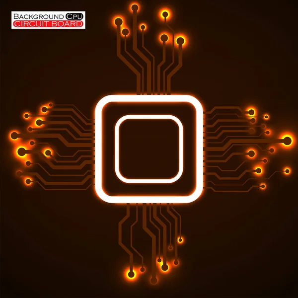 CPU. Microprocessor. Microchip. Neon technologie symbool. Vector — Stockvector
