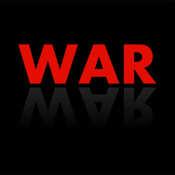 Banner with word War in mirror reflection. Vector background — Stock Vector