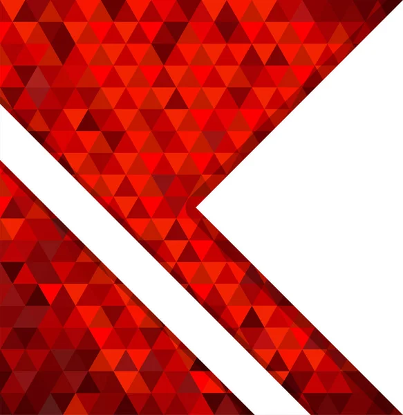 Абстрактный Геометрический Фон Красными Треугольниками Белой Полосой Геометрическая Фактура Векторная — стоковый вектор