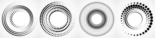 Ensemble Vectoriel Arrière Plan Pointillé Demi Ton Forme Cercle Cercle — Image vectorielle