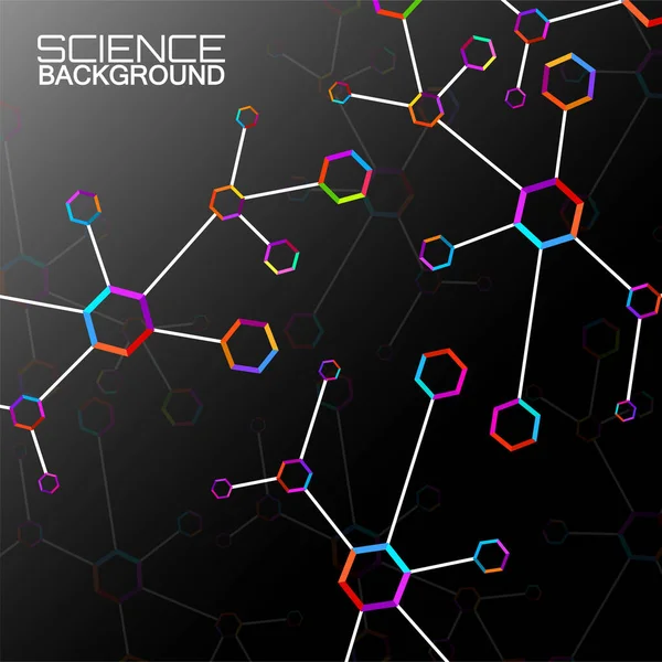 Colorful Hexagonal Molecular Structure Dna Vector Illustration — Image vectorielle
