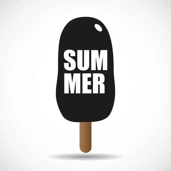 Ice Cream Stick Lettering Summer Vector Illustration — Vettoriale Stock