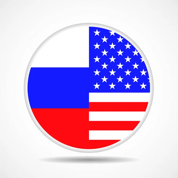 Icon Russian Usa National Flags Isolated White Background Vector Illustration — Vector de stock